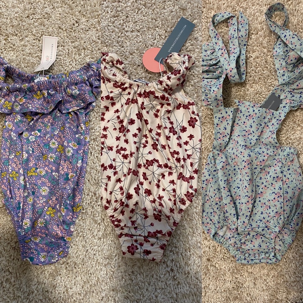 NWT Baileys Blossoms 0-3M Bodysuits
